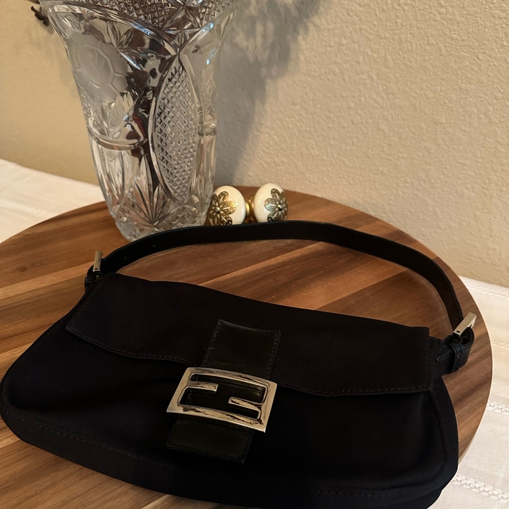 Black Fendi Neoprene Baguette
